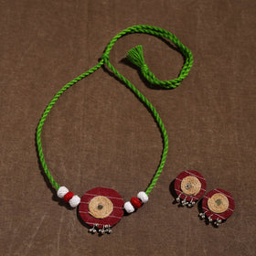 Buy Handmade Jute Fabart Necklace Set