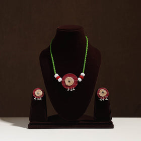 Buy Handmade Jute Fabart Necklace Set