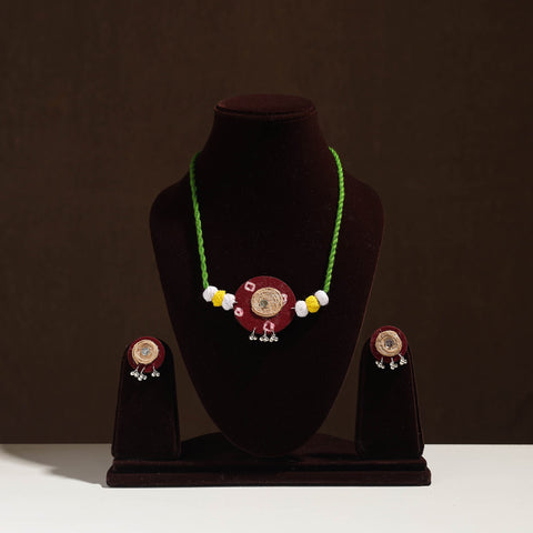 Buy Handmade Jute Fabart Necklace Set