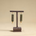 Green Handmade Kundan Work Earrings