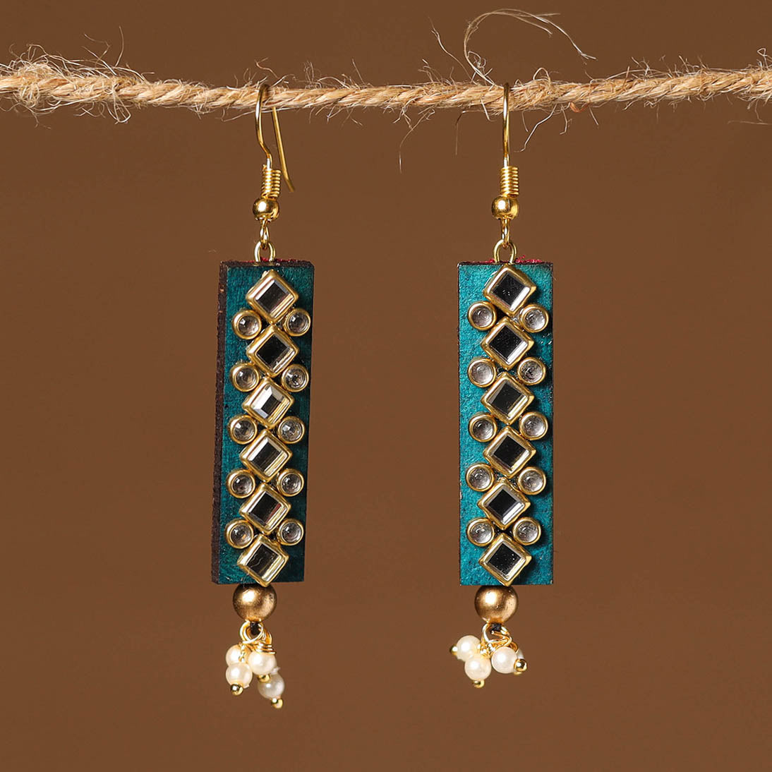 Handmade Kundan Work Earrings