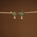 Green Handmade Kundan Work Earrings