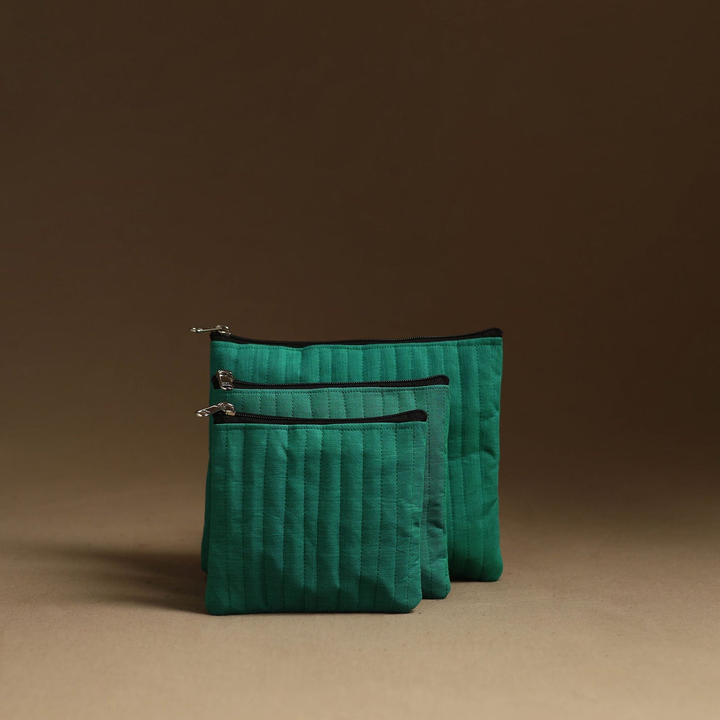 Green - handmade multipurpose utility pouches (set of 3) 48