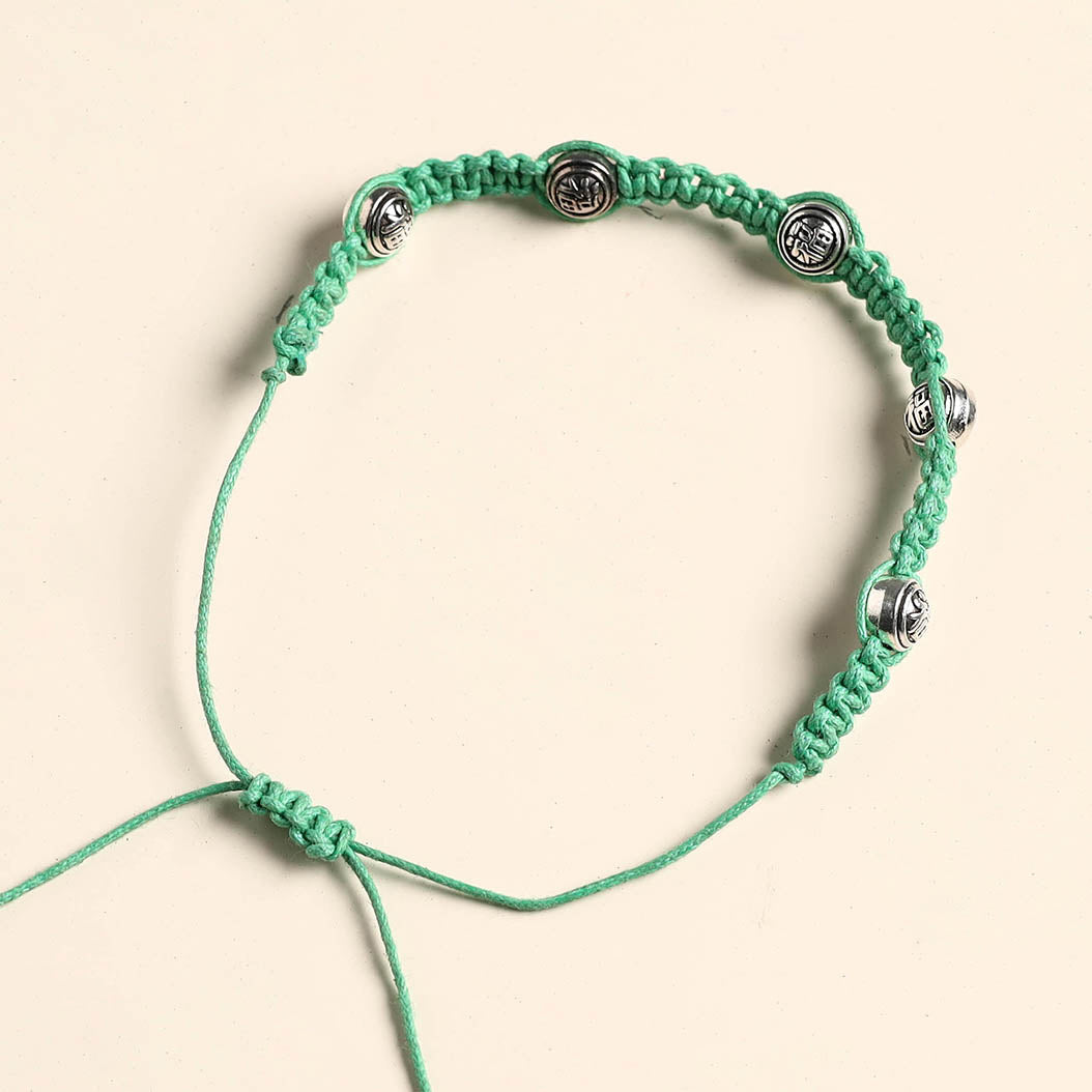 Green - handmade oxidized metal bracelet 08 - handcrafted