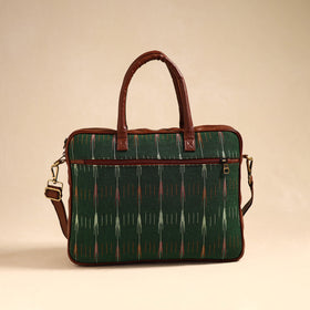  Green Handmade Pochampally Ikat Laptop Bag