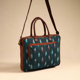  Green Handmade Pochampally Ikat Laptop Bag