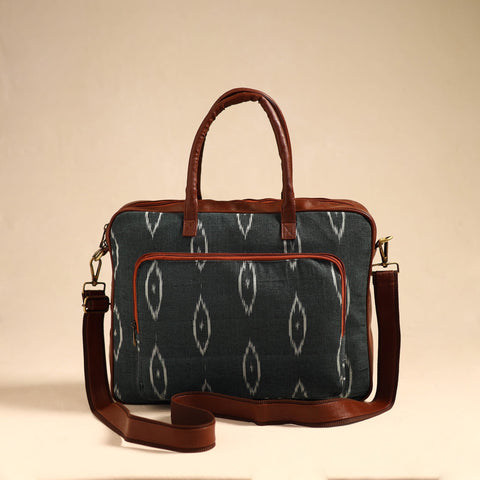  Green Handmade Pochampally Ikat Laptop Bag