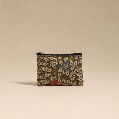  Green Handmade Quilted Cotton Coin Pouch Online in India