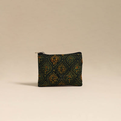  Green Handmade Quilted Cotton Coin Pouch Online in India