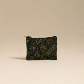  Green Handmade Quilted Cotton Coin Pouch Online in India