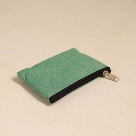  Green Handmade Quilted Cotton Coin Pouch 