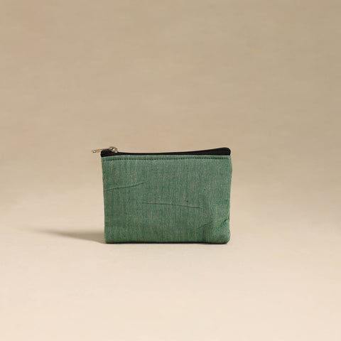 Green Handmade Quilted Cotton Coin Pouch 