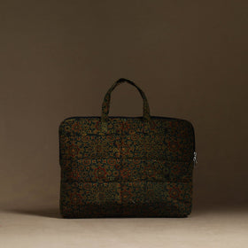  Green Handmade Quilted Cotton Laptop Bag (13 x 16 in)