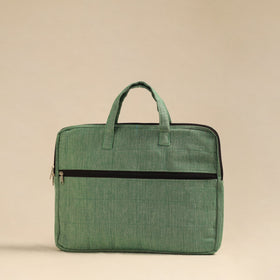 Shop Green Handmade Quilted Cotton Laptop Bag 