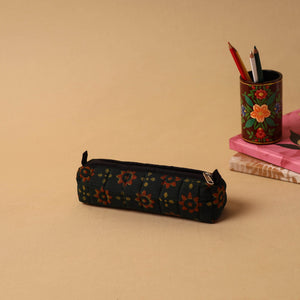 Green Handmade Quilted Cotton Pencil Pouch
