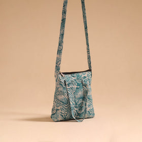 Green - handmade quilted cotton sling bag 73 - handcrafted