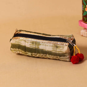 Green Handmade Quilted Pencil Pouch