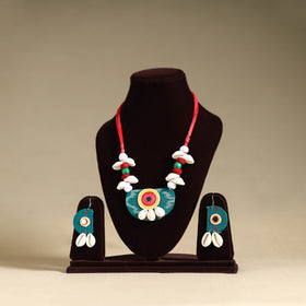 Handmade Shell Work Fabart Necklace Set 20