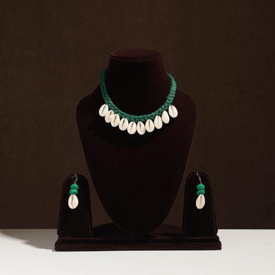 Buy Handmade Thread Braided Shell Necklace Set