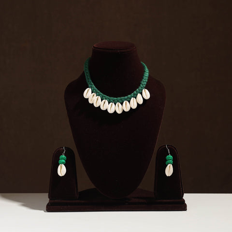 Buy Handmade Thread Braided Shell Necklace Set