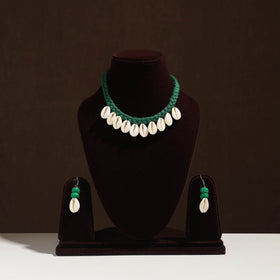 Buy Handmade Thread Braided Shell Necklace Set
