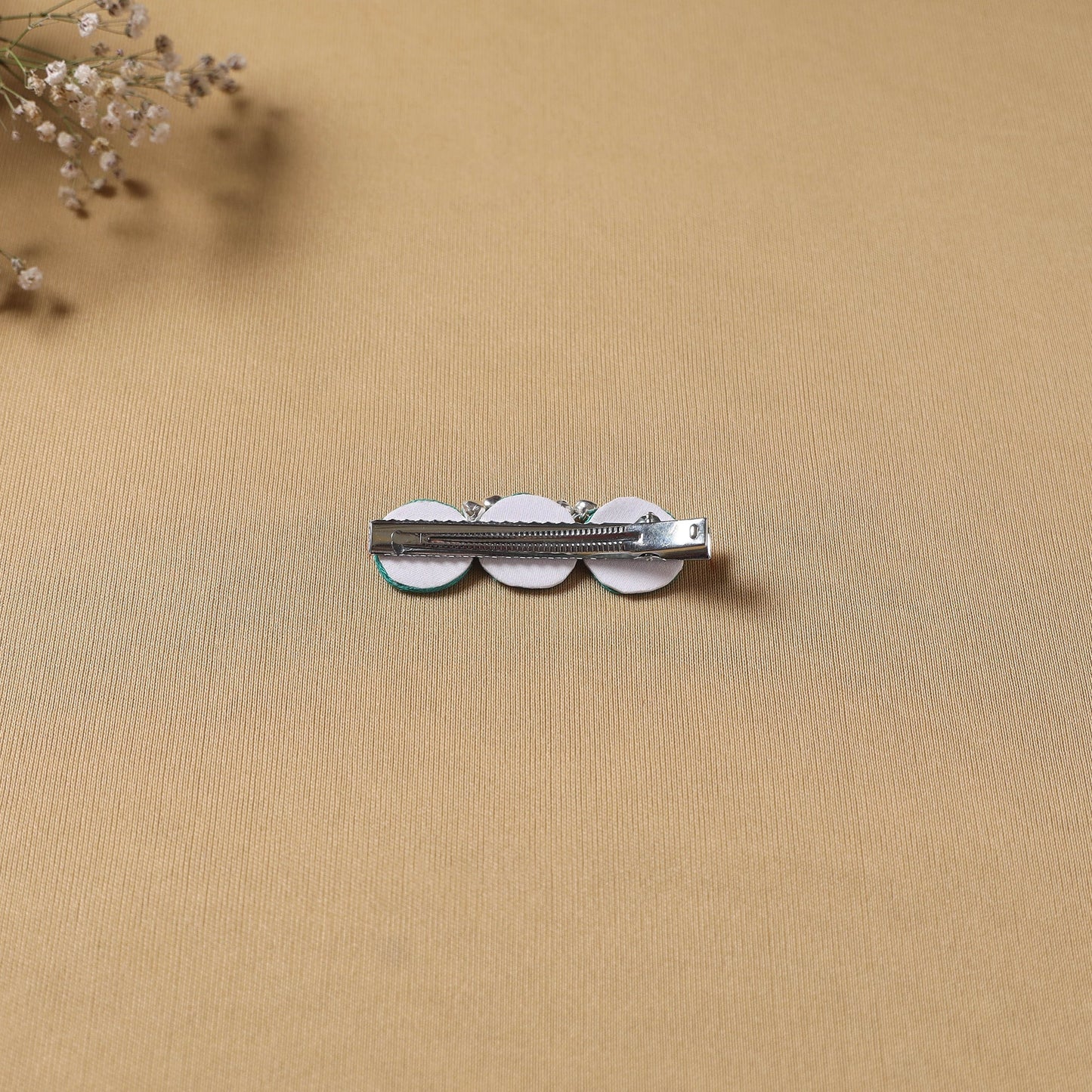 Handmade thread mirror work hair clip 13 - handcrafted