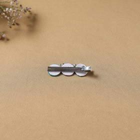 Handmade thread mirror work hair clip 13 - handcrafted