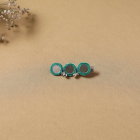 Handmade thread mirror work hair clip 13 - handcrafted