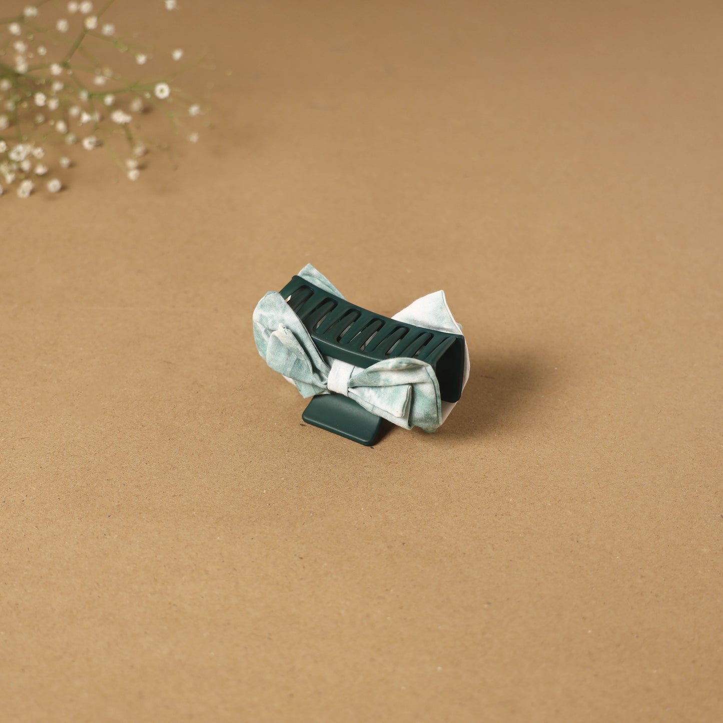 Green - handmade women’s bow hair claw clip 21 - handcrafted