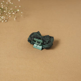 Green - handmade women’s bow hair claw clip 30 - handcrafted