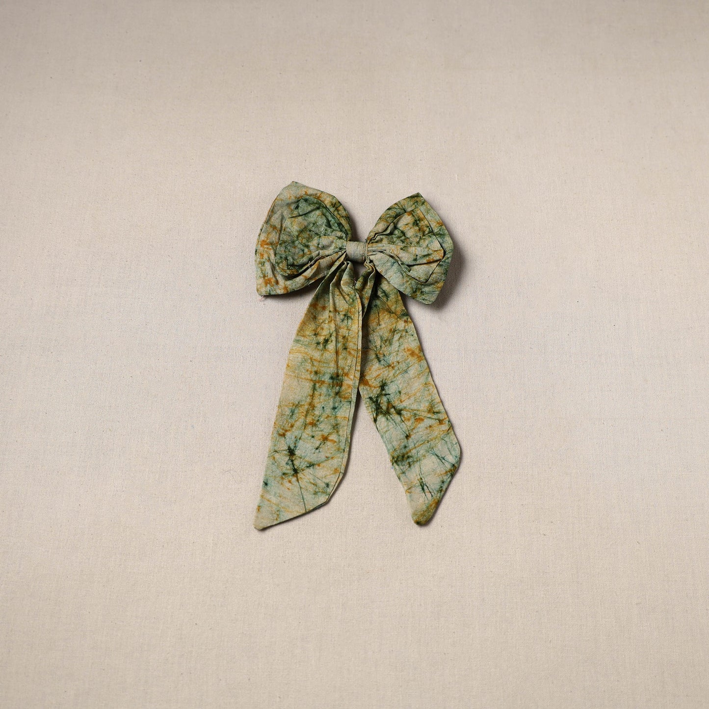 Green - handmade women’s bow hair clip 107 - handcrafted