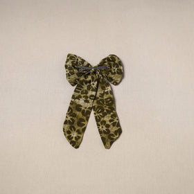 Green - handmade women’s bow hair clip 90 - handcrafted