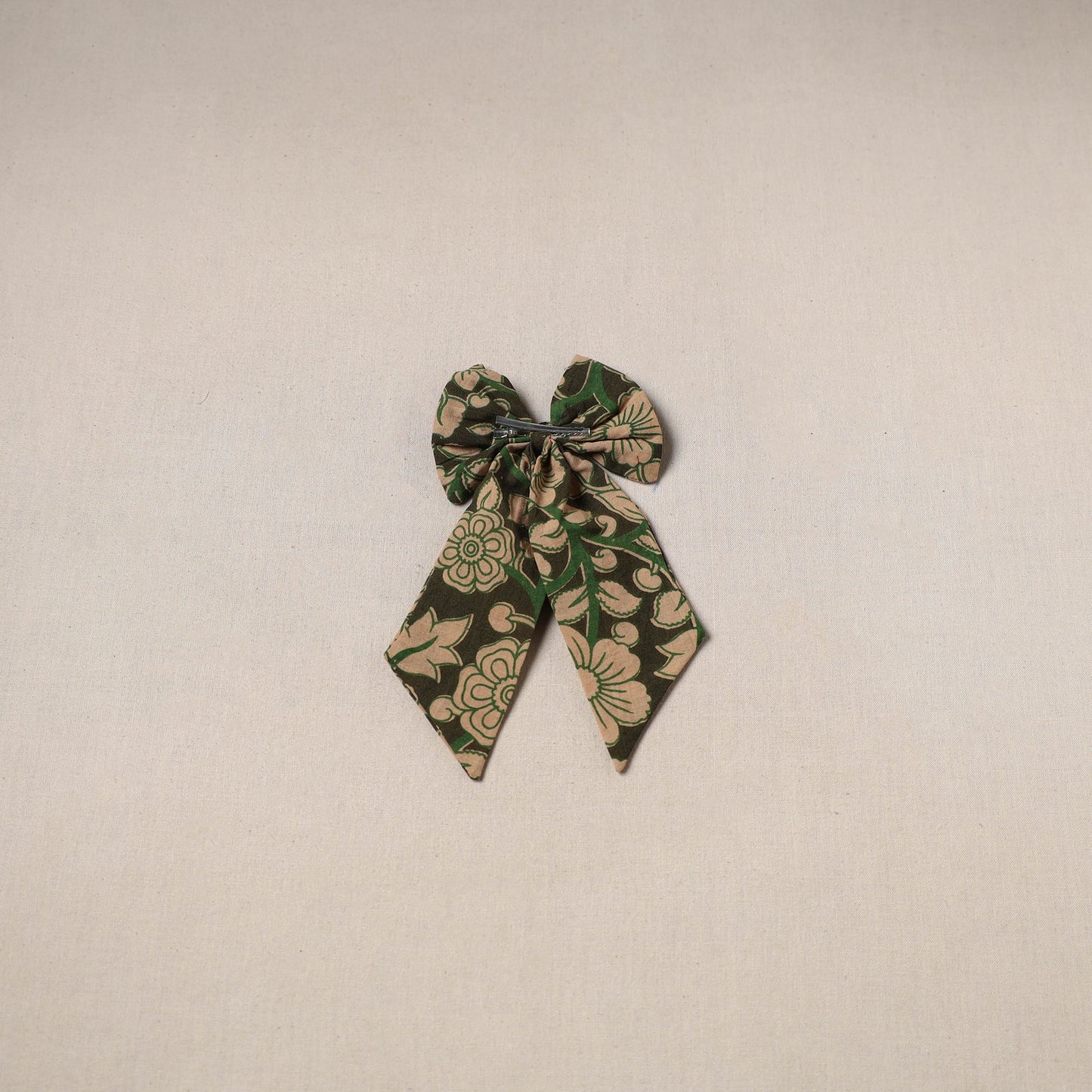 Green - handmade women’s bow hair clip 99 - handcrafted