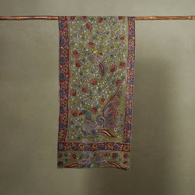 Green Handpainted Cotton Kalamkari Stole