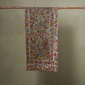 Green Handpainted Cotton Kalamkari Stole