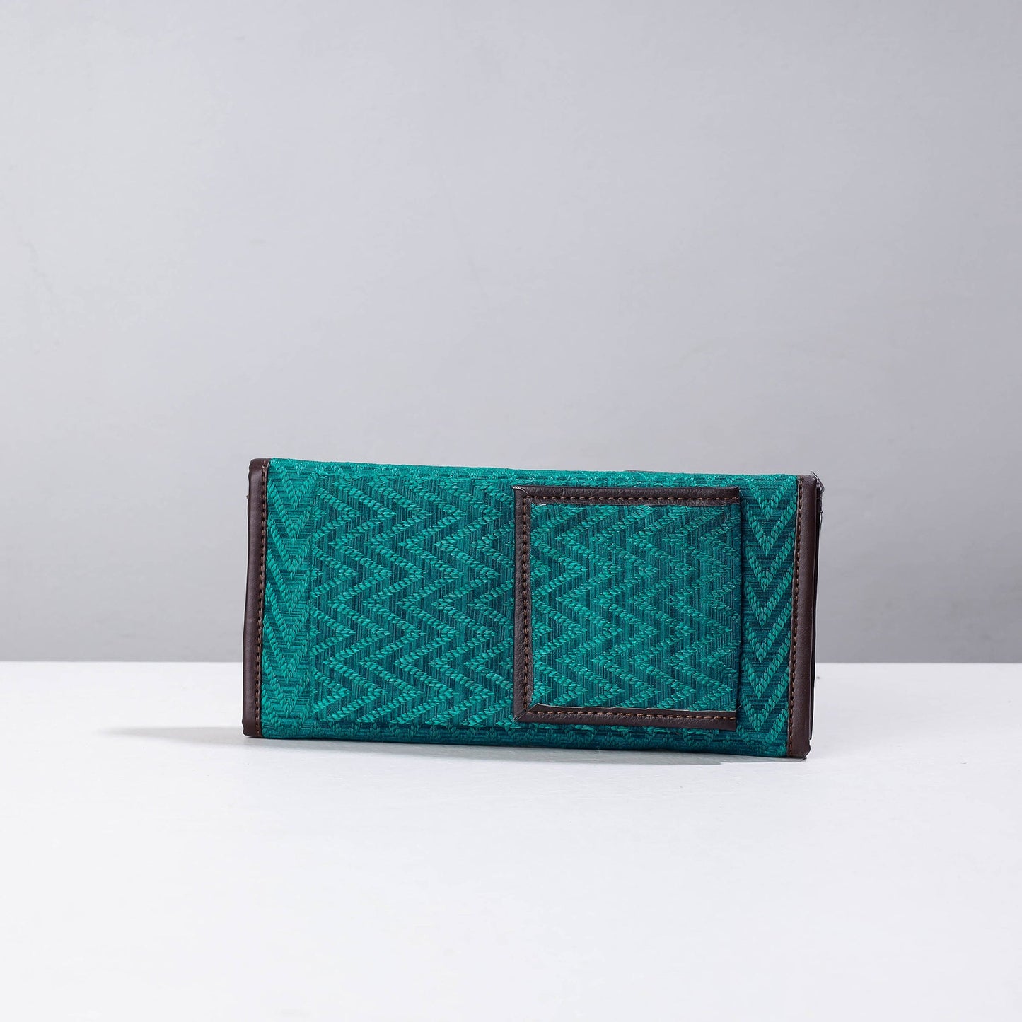 Green Handpainted Kalamkari Natural Dyed Cotton Clutch