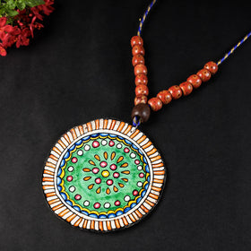  Handpainted Tholu Bommalata Leather Necklace l iTokri.com 