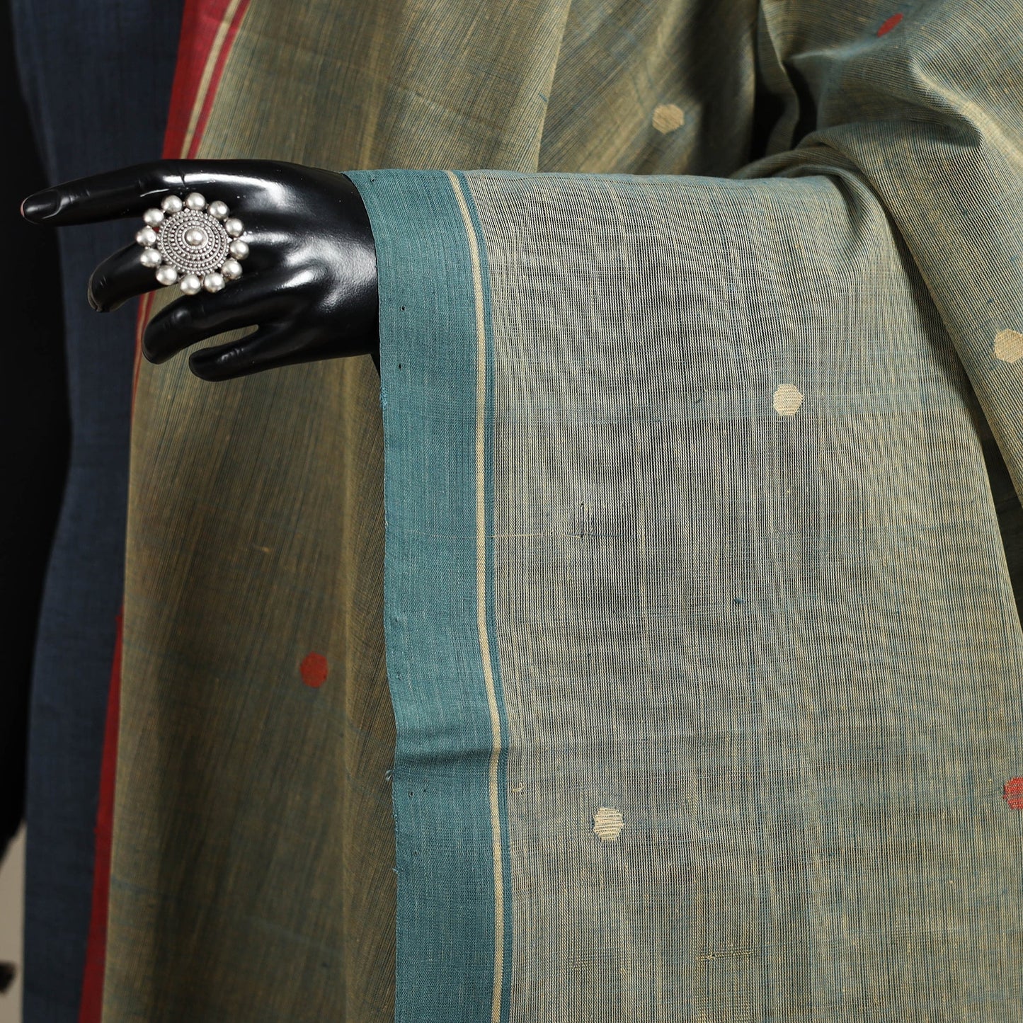 Peach - handspun handloom buti natural dyed cotton