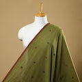 Green Handspun Handloom Natural Dyed Cotton Jamdani Fabric