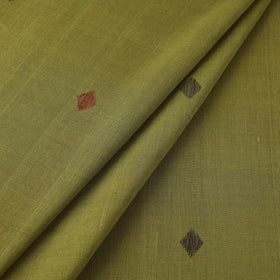 Green Handspun Handloom Natural Dyed Cotton Jamdani Fabric