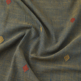 Blue - Handspun Handloom Natural Dyed Cotton Jamdani Fabric 25