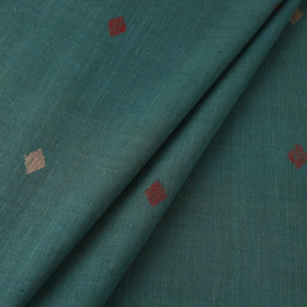 Green Handspun Handloom Natural Dyed Cotton Jamdani Fabric