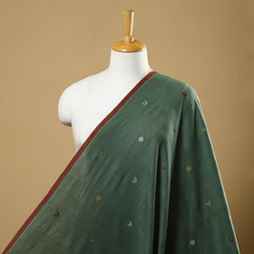 Green Handspun Handloom Natural Dyed Cotton Jamdani Fabric