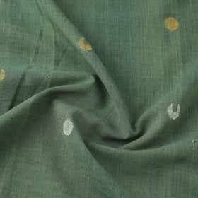 Green Handspun Handloom Natural Dyed Cotton Jamdani Fabric
