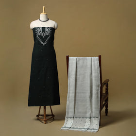 Handspun handloom phulia jamdani fine cotton 2pc unstitched