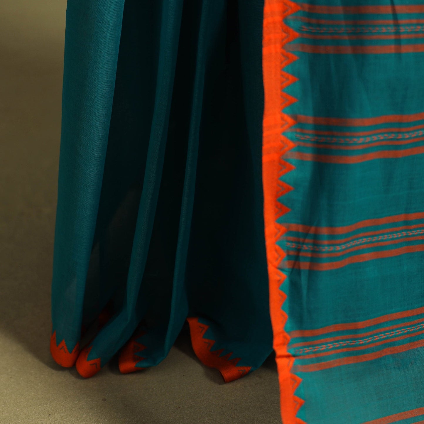 Green - handwoven cotton begumpuri saree 24 - handcrafted