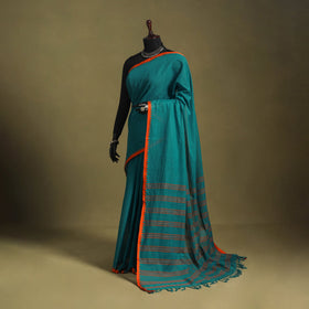Green - handwoven cotton begumpuri saree 24 - handcrafted