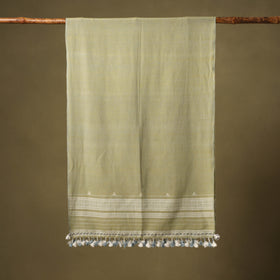 Green - handwoven fine cotton kutch bhujodi stole 12
