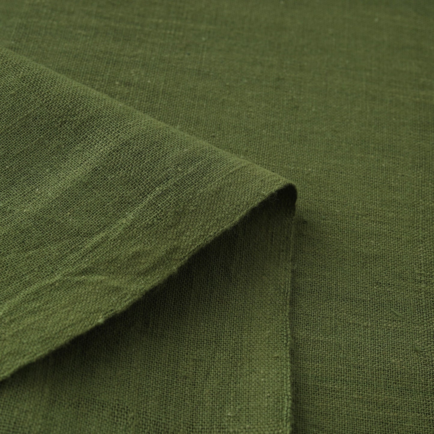 Green Handwoven Organic Kala Cotton Fabric