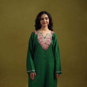 Handwoven sozni hand embroidered kashmiri merino wool